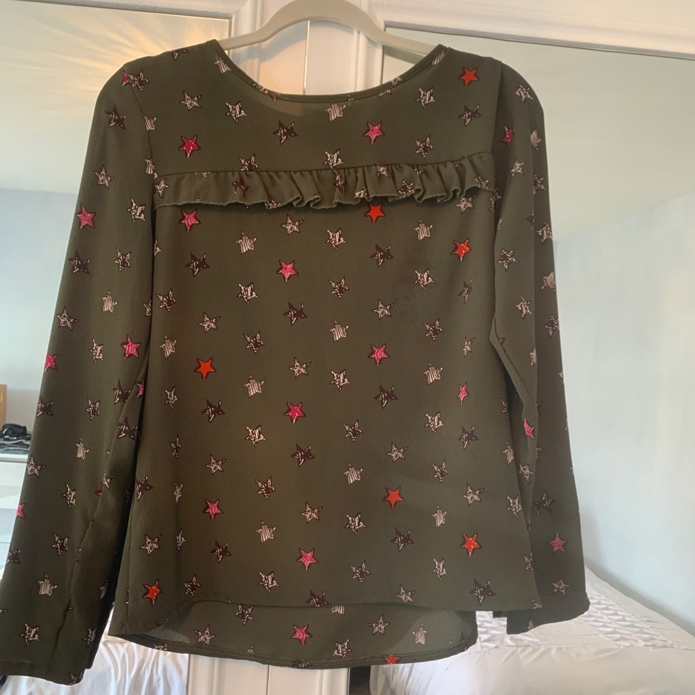 Army Green with colored stars blouse